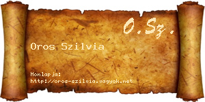Oros Szilvia névjegykártya