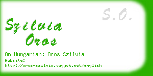 szilvia oros business card